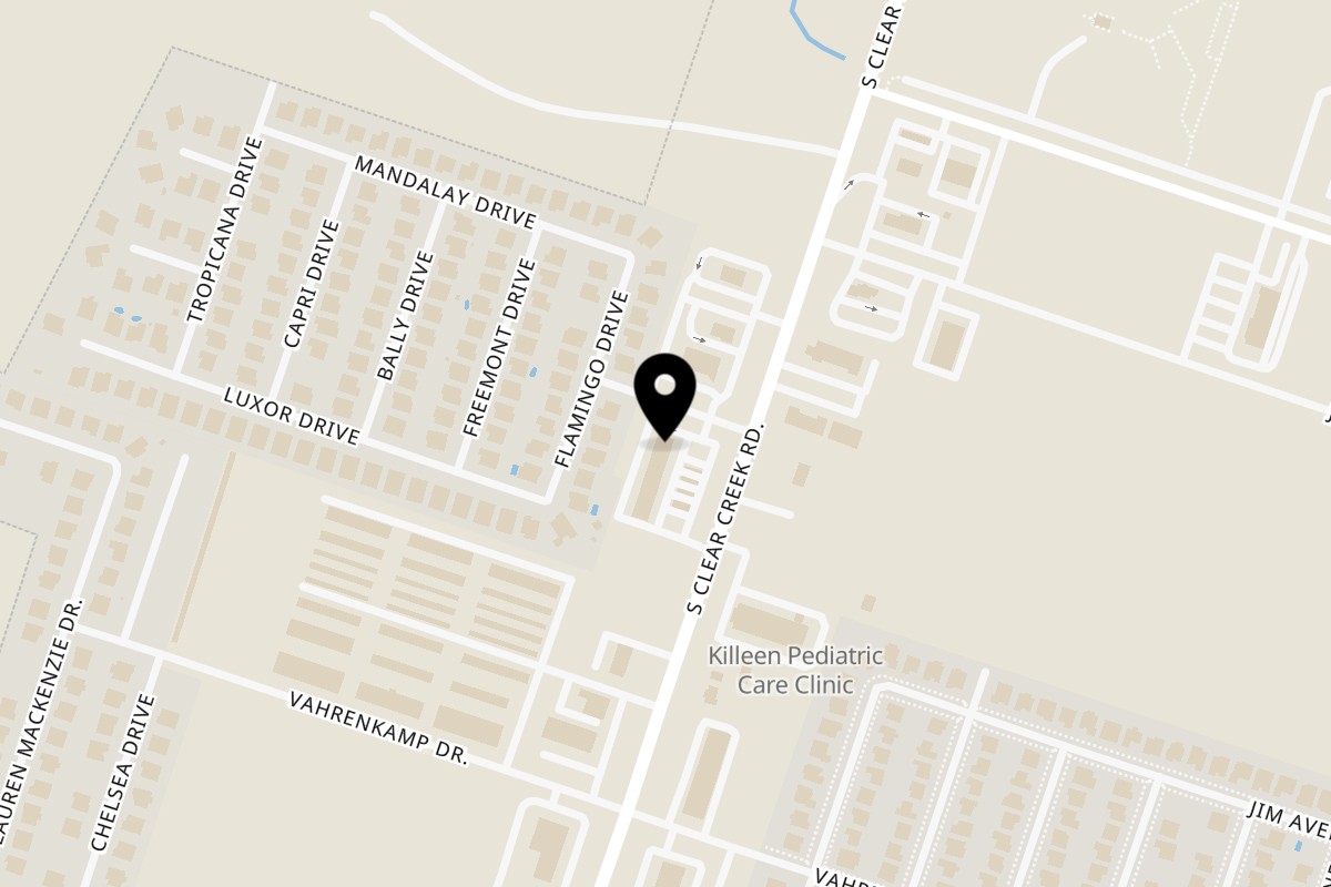 Map showing the location of Meno's Méxican Grill Clear Creek on 3905 Clear Creek Rd #101 in Killeen